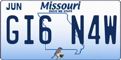 MO license plate GI6N4W