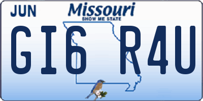 MO license plate GI6R4U
