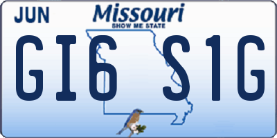 MO license plate GI6S1G