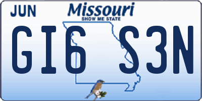 MO license plate GI6S3N