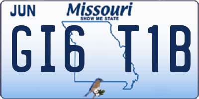MO license plate GI6T1B