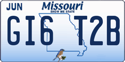 MO license plate GI6T2B