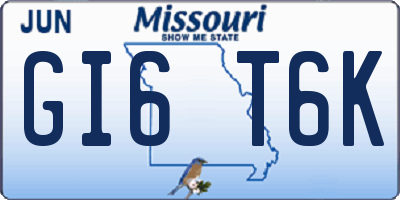 MO license plate GI6T6K