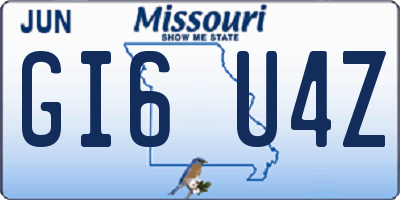 MO license plate GI6U4Z