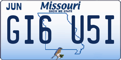 MO license plate GI6U5I