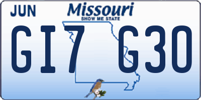 MO license plate GI7G3O