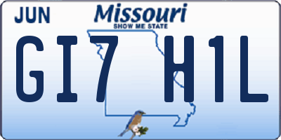MO license plate GI7H1L
