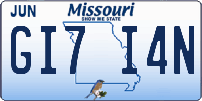 MO license plate GI7I4N