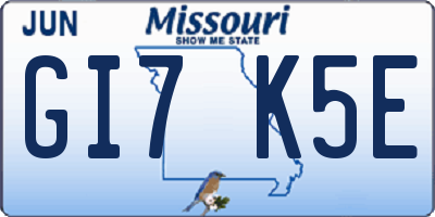 MO license plate GI7K5E
