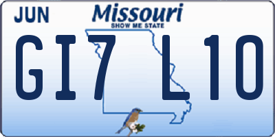MO license plate GI7L1O