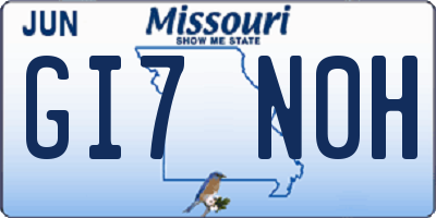 MO license plate GI7N0H