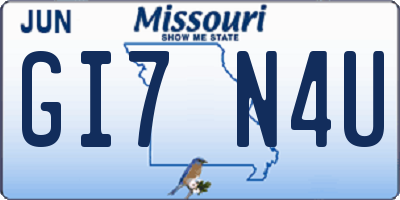 MO license plate GI7N4U