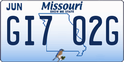 MO license plate GI7O2G