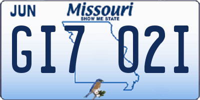MO license plate GI7O2I