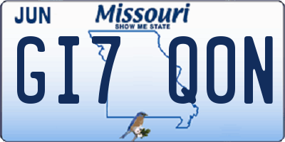MO license plate GI7Q0N