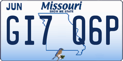 MO license plate GI7Q6P