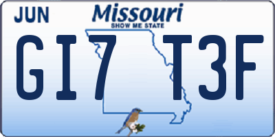 MO license plate GI7T3F
