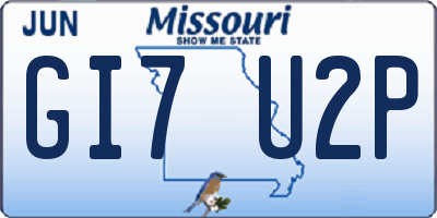 MO license plate GI7U2P