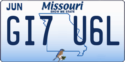 MO license plate GI7U6L