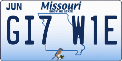 MO license plate GI7W1E