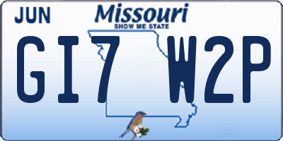 MO license plate GI7W2P