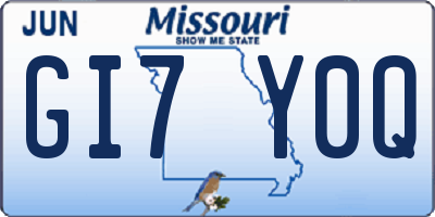 MO license plate GI7Y0Q