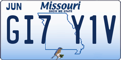 MO license plate GI7Y1V