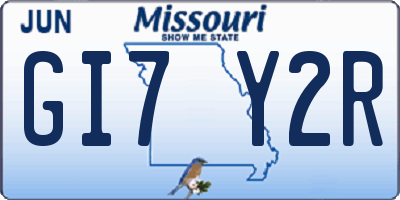 MO license plate GI7Y2R