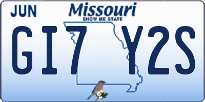 MO license plate GI7Y2S