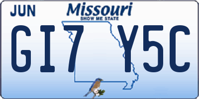MO license plate GI7Y5C