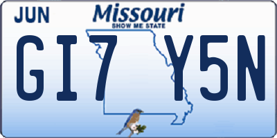 MO license plate GI7Y5N