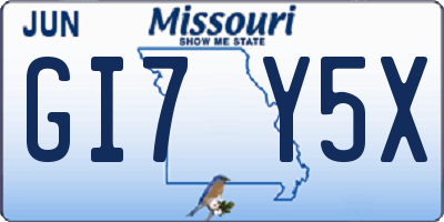 MO license plate GI7Y5X