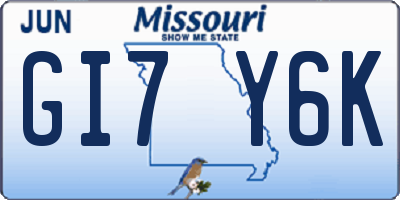 MO license plate GI7Y6K