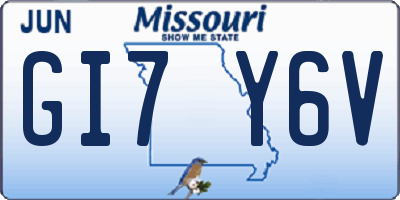 MO license plate GI7Y6V