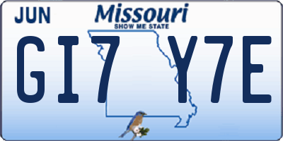 MO license plate GI7Y7E