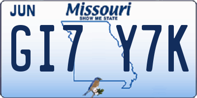 MO license plate GI7Y7K