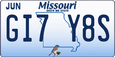MO license plate GI7Y8S