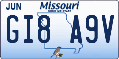 MO license plate GI8A9V