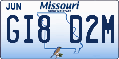 MO license plate GI8D2M