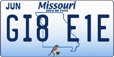 MO license plate GI8E1E