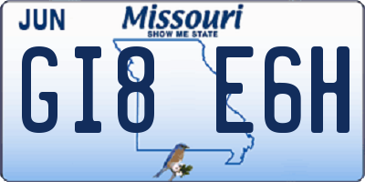 MO license plate GI8E6H