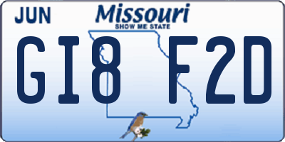 MO license plate GI8F2D