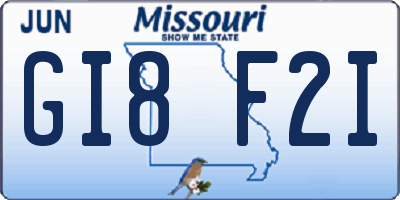 MO license plate GI8F2I