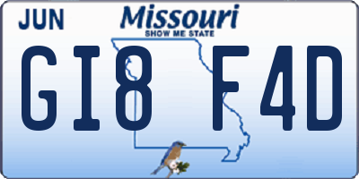 MO license plate GI8F4D
