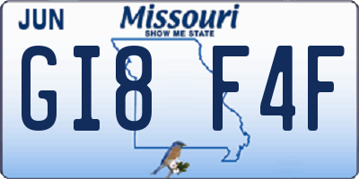 MO license plate GI8F4F