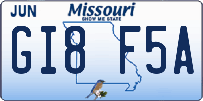 MO license plate GI8F5A