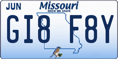 MO license plate GI8F8Y