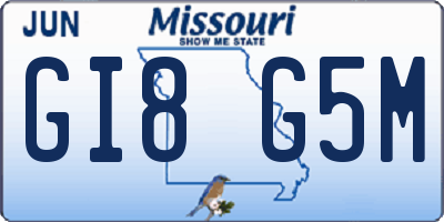 MO license plate GI8G5M