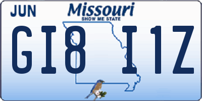 MO license plate GI8I1Z