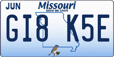MO license plate GI8K5E
